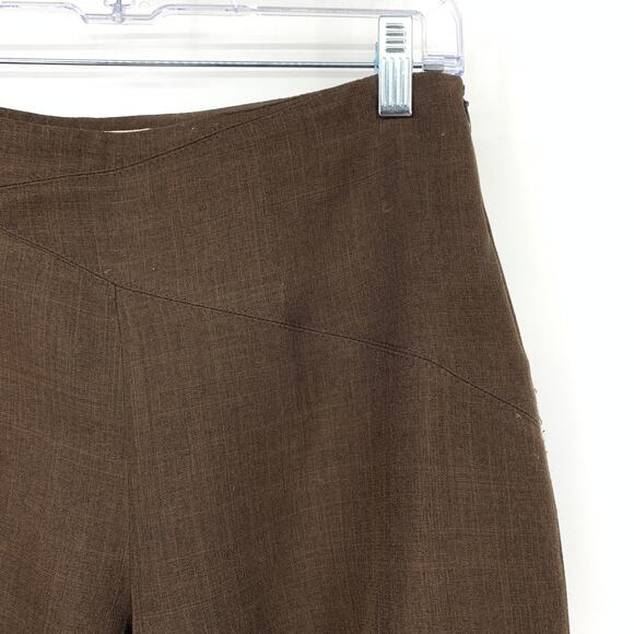 MNG Pant Suit Set Womens Size 8 Long Blazer + Straight Leg Pant Brown One Button - Picture 10 of 12